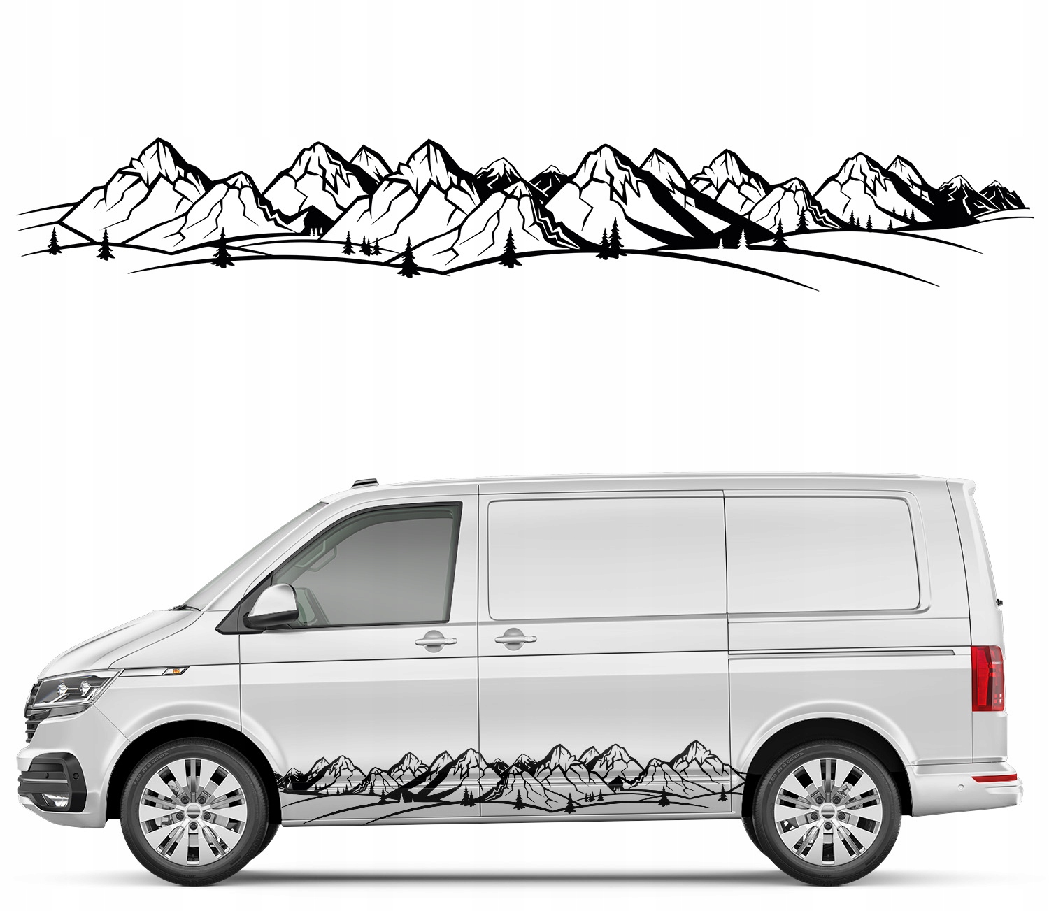 1x Samolepka na auto Horské Pásmo Hory Mountains 40x264