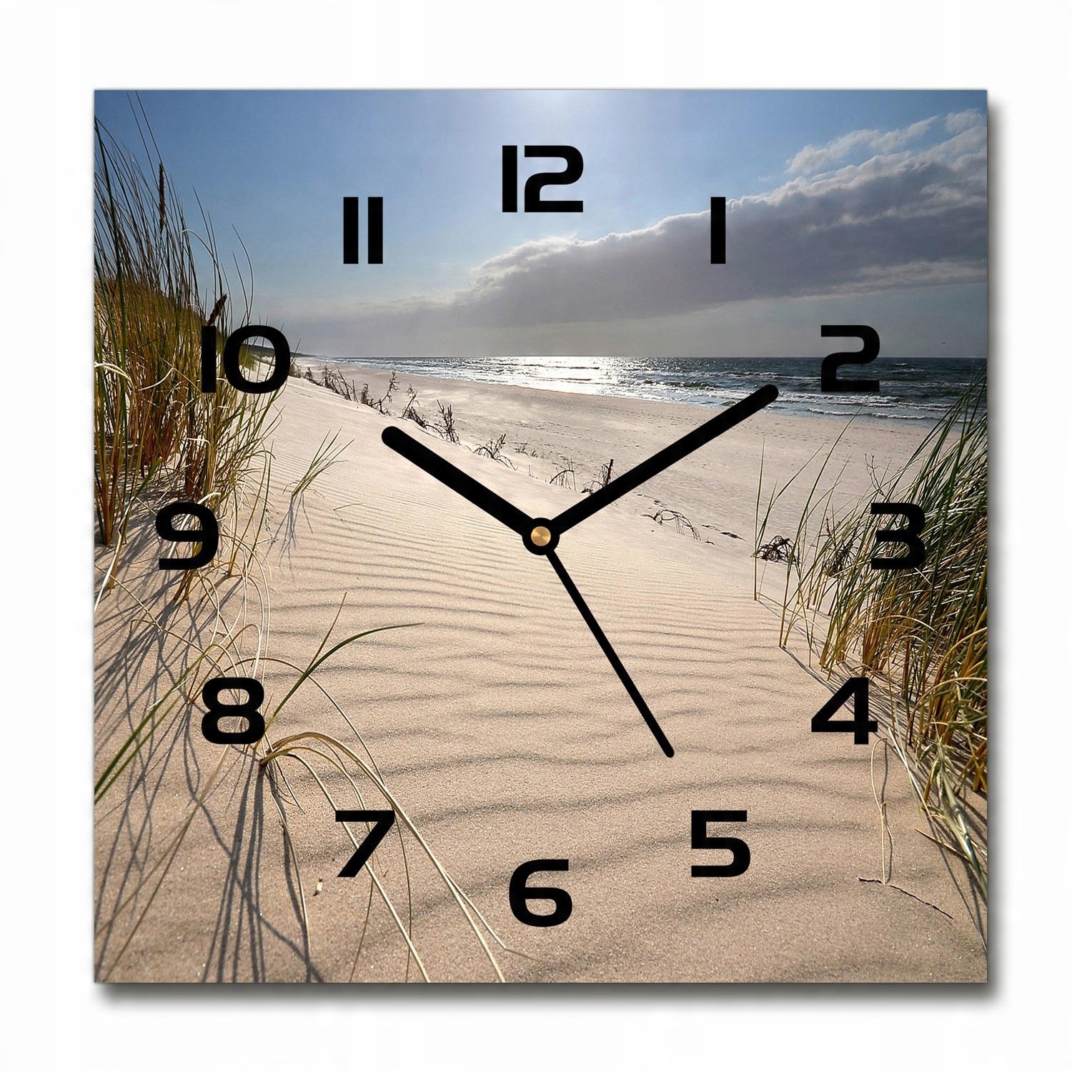 

Zegar szklany kwadratowy Mrzeżyno plaża 30x30 cm
