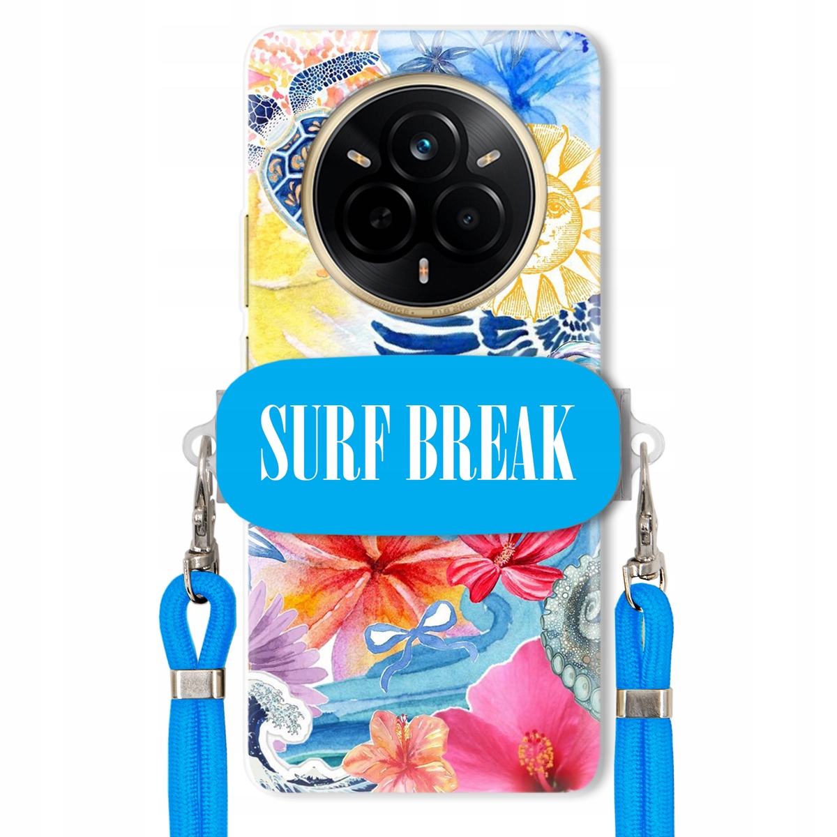 Puzdro pre Realme 14 Pro 5G Vodítko Crossbody Blue Držiak Surf Break Lata