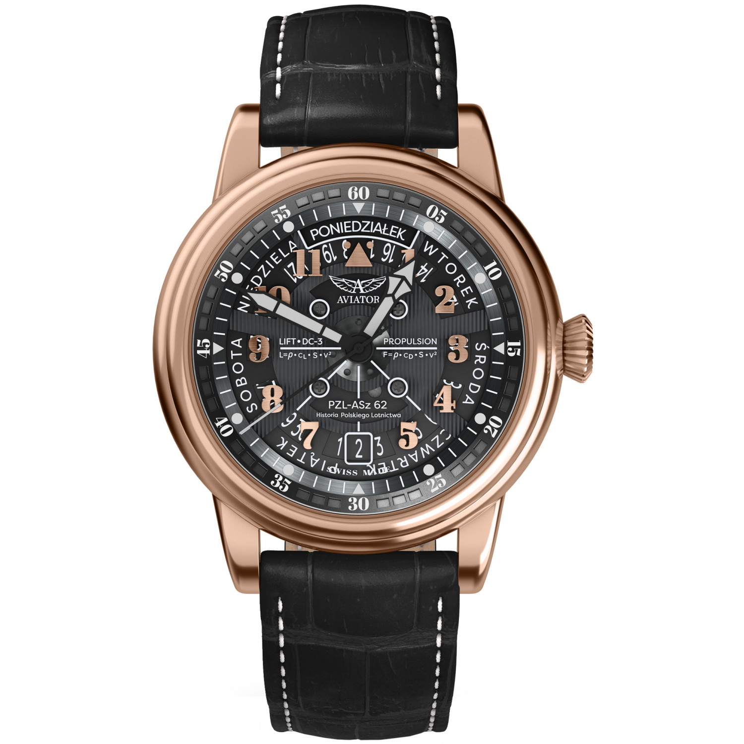 Pánské Hodinky Aviator V.3.36.2.294.4 Pl černý pásek