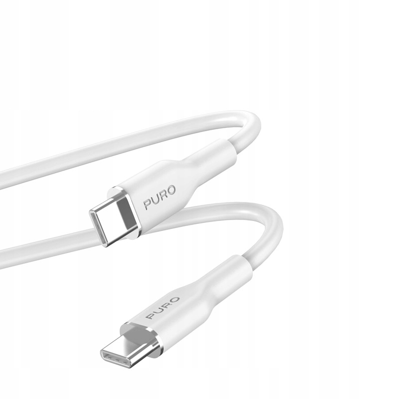 Kabel Puro Soft Usb- C Usb- C 60W 1,5m silikonowy- biały Puro Elektrik