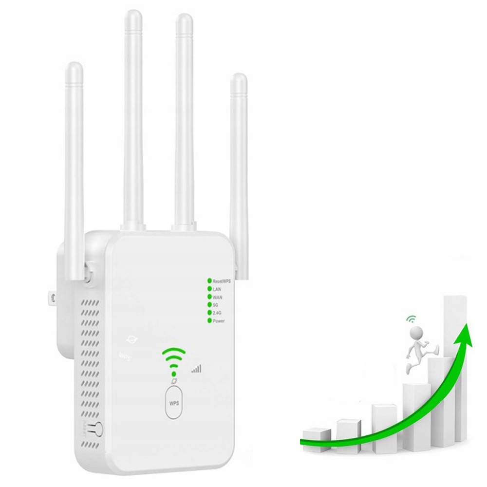 Zesilovač signálu Wi-Fi černý