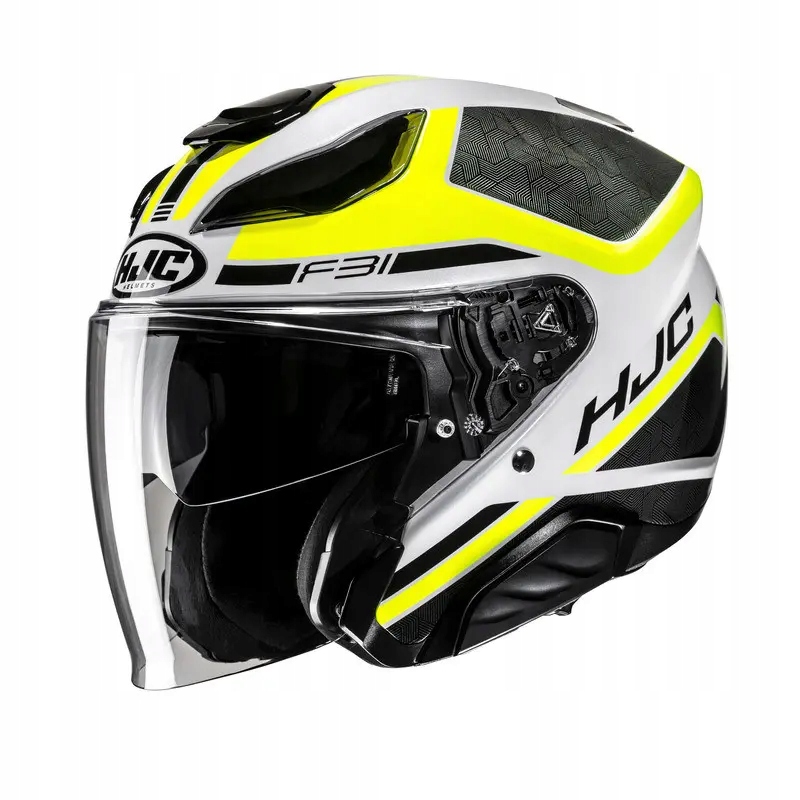 Moto prilba otvorená Hjc F31 Ceron Black/Yellow M