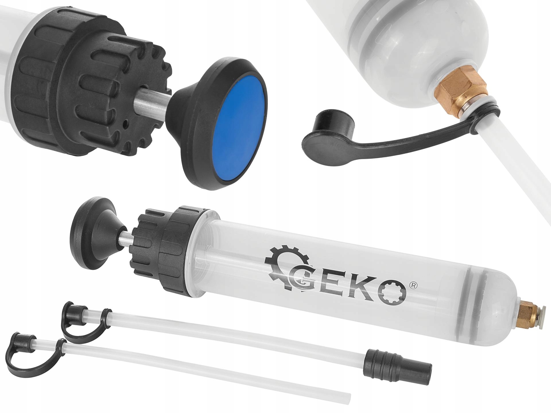 Odsysarka POMPKA DO PŁYNÓW Strzykawka do Oleju Paliwa Wody 200ml + 2 wężyki