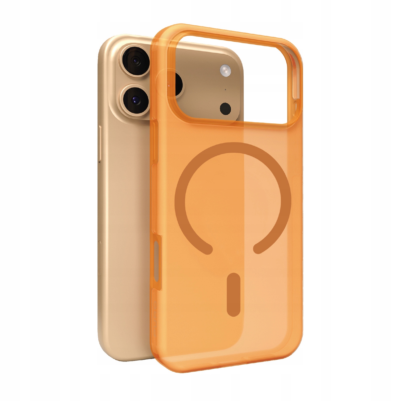 Pouzdro na iPhone 17 ProMax Magsafe Daylight, průsvitné, oranžové