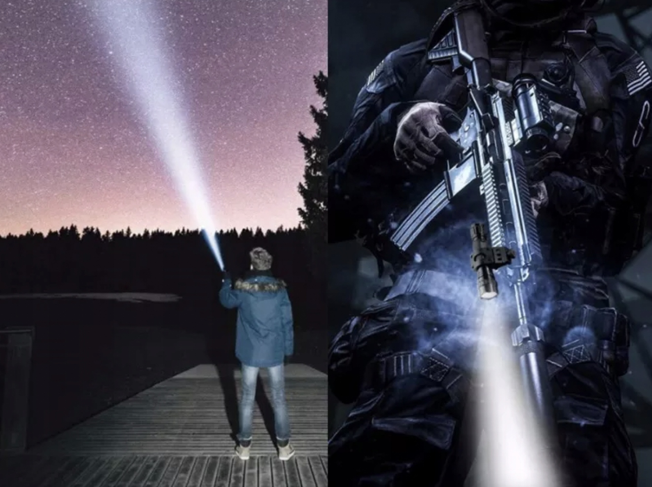 Latarka Taktyczna 2 Akumulatory Ładowarka 1000lm Zasilanie akumulatorowe