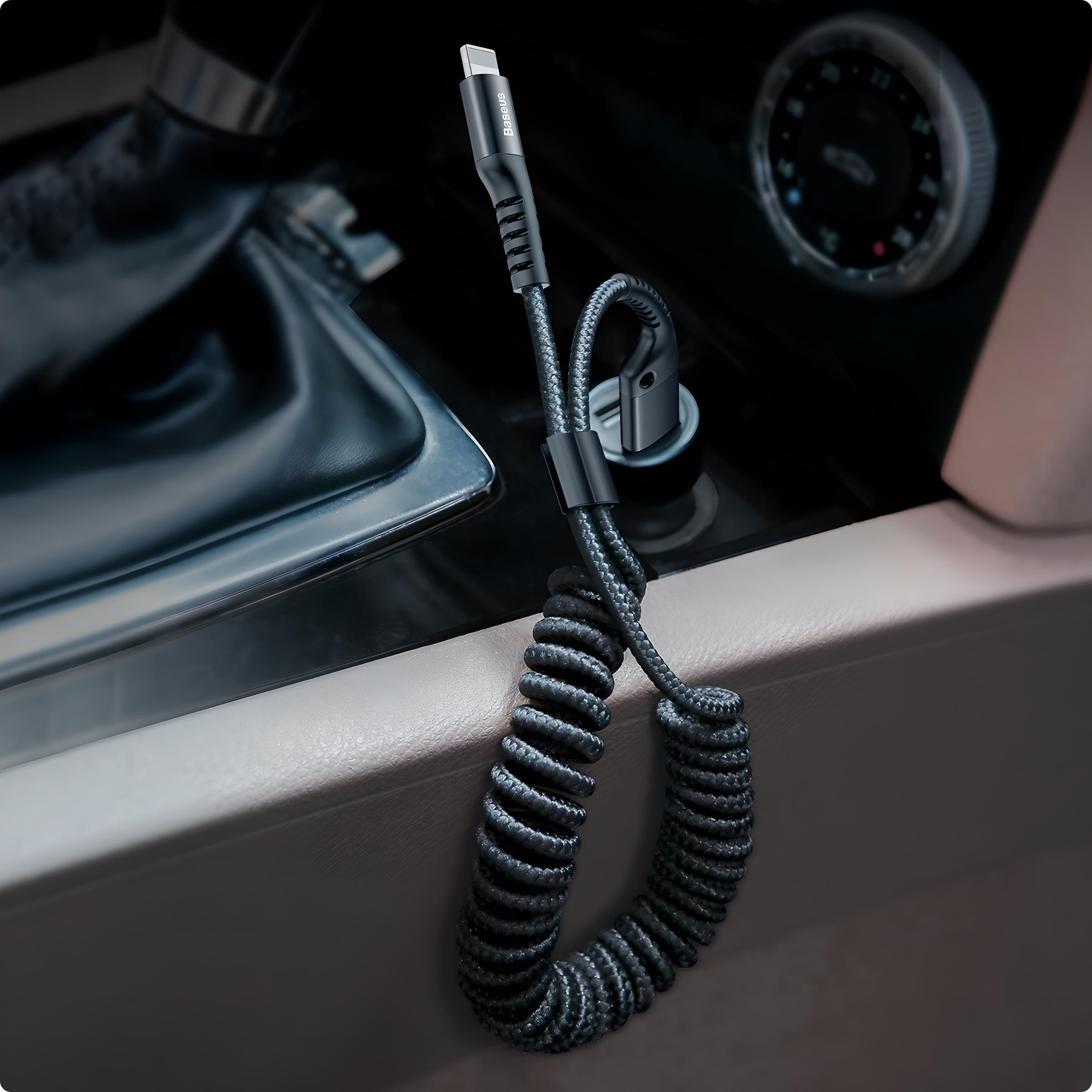 BASEUS MOCNY KABEL SPIRALNY SPRĘŻYNKA USB DO LIGHTNING IPHONE PRZEWÓD 2A 1M Stan opakowania oryginalne