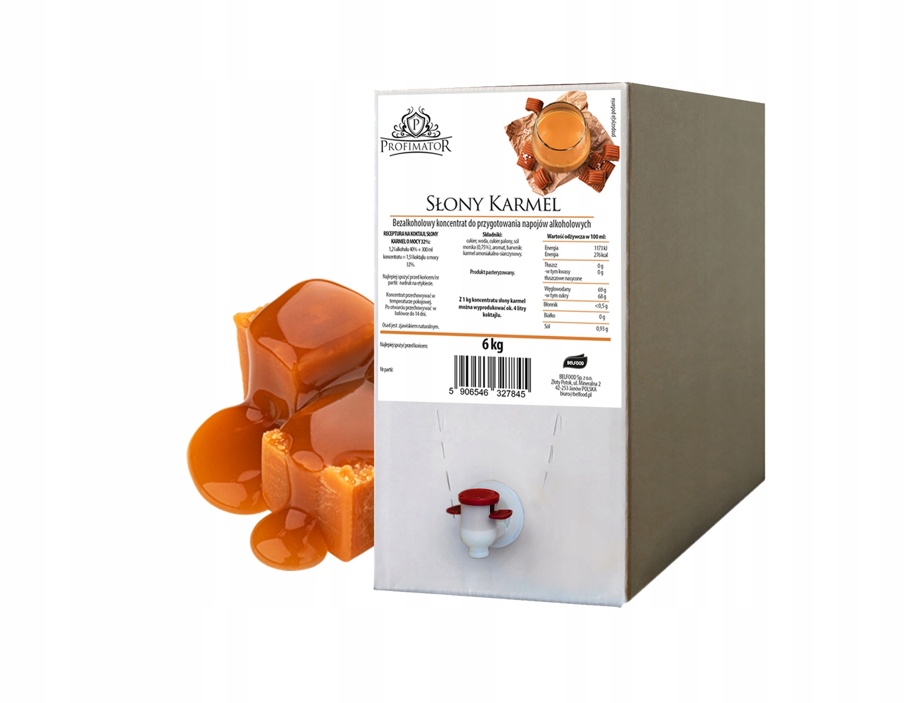 Profimator Koncentrat zaprawka słony karmel Bag in box 6 kg