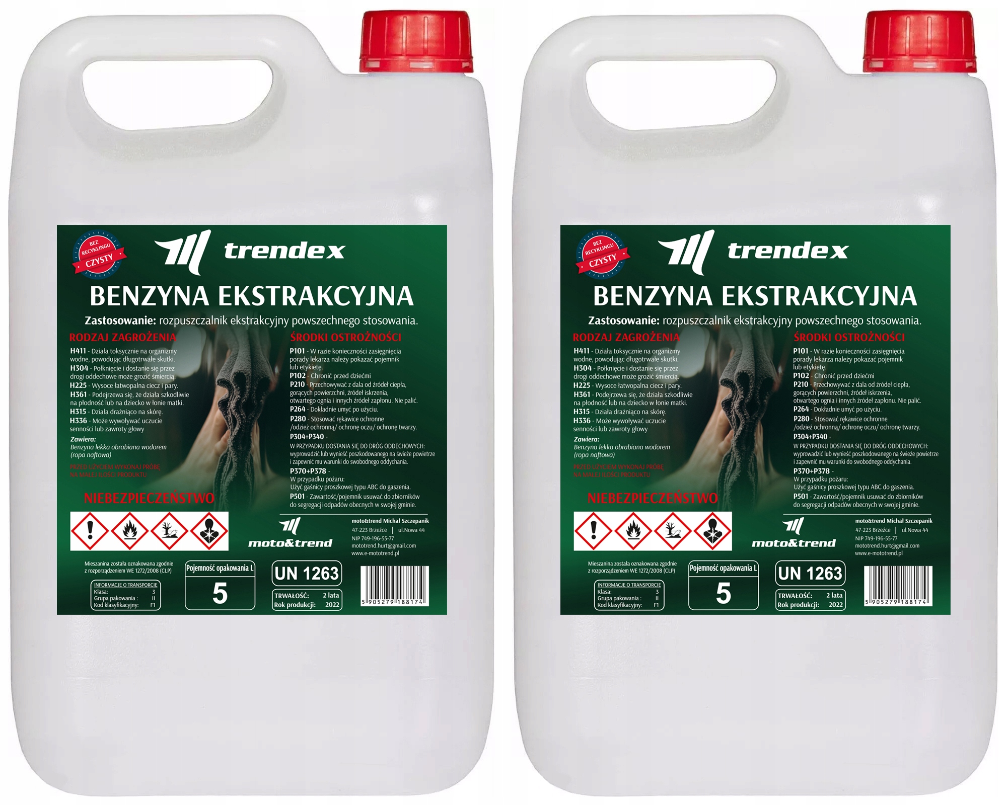 

Benzyna Ekstrakcyjna 2X5L Premium Niskoaromatyczna