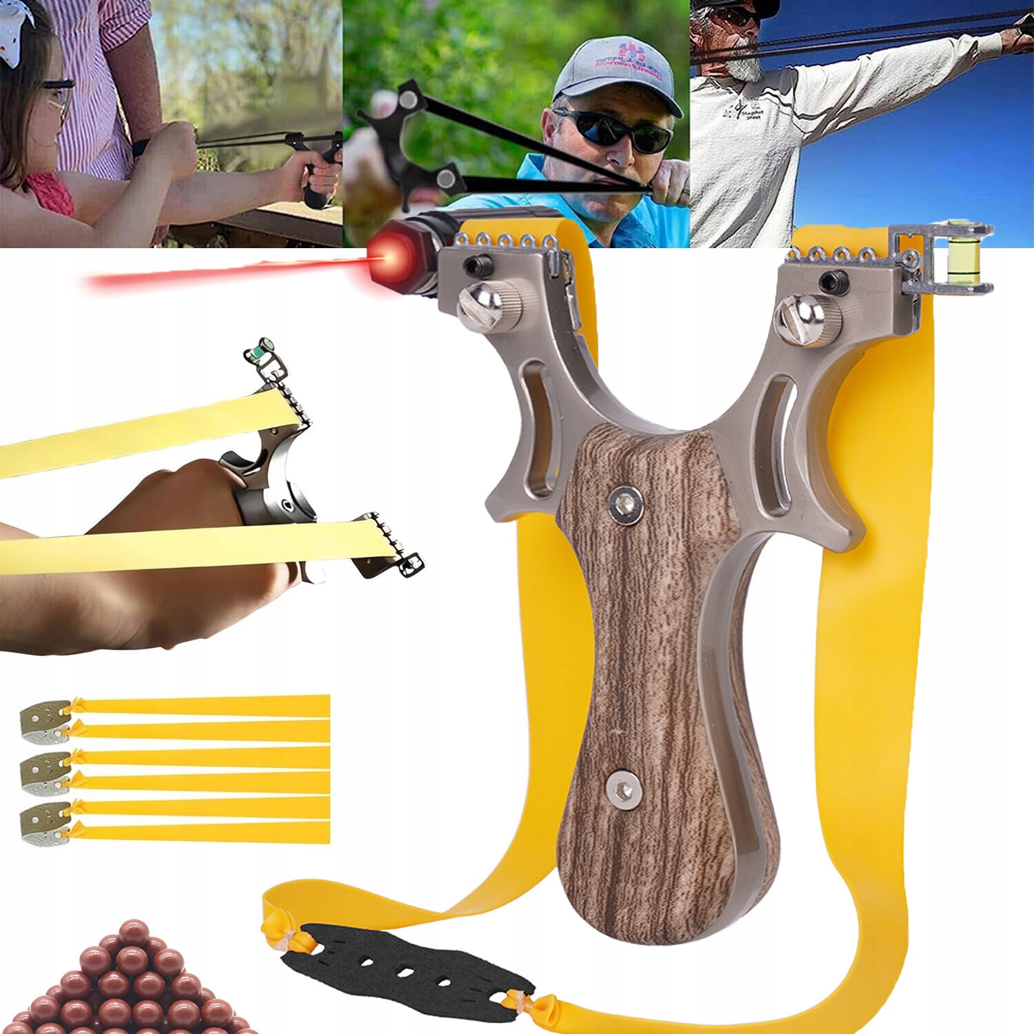 Profesjonalna Proca Strzelecka Metalowa Celna PodpóRka +100 Kulek BłOtnych