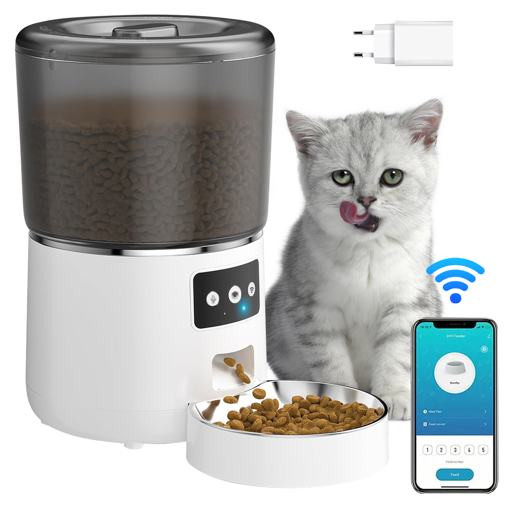 Levně Automatické Krmítko 4 L Wifi Smart App Kontrola Pro Psy A Kočky