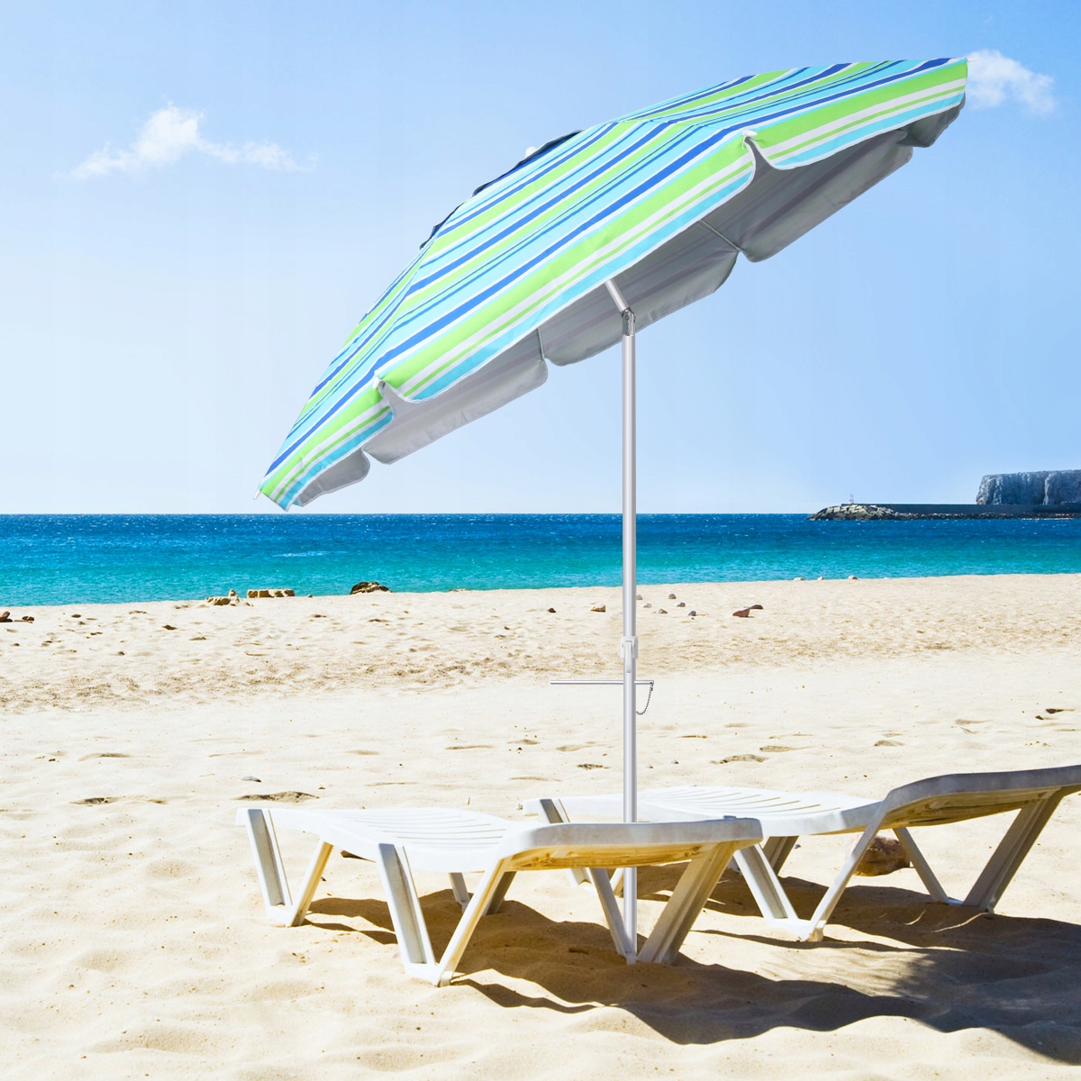 PARASOL PLAŻOWY 6,5 STOPY CHRONIONY PRZED PROMIENIOWANIEM UV Waga 1 kg