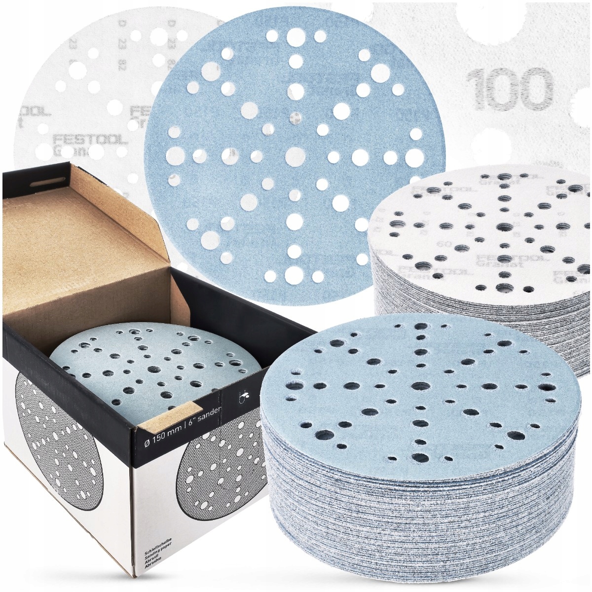 100 x Disky Brúsny papier Festool Repík Brúsky D150 P100