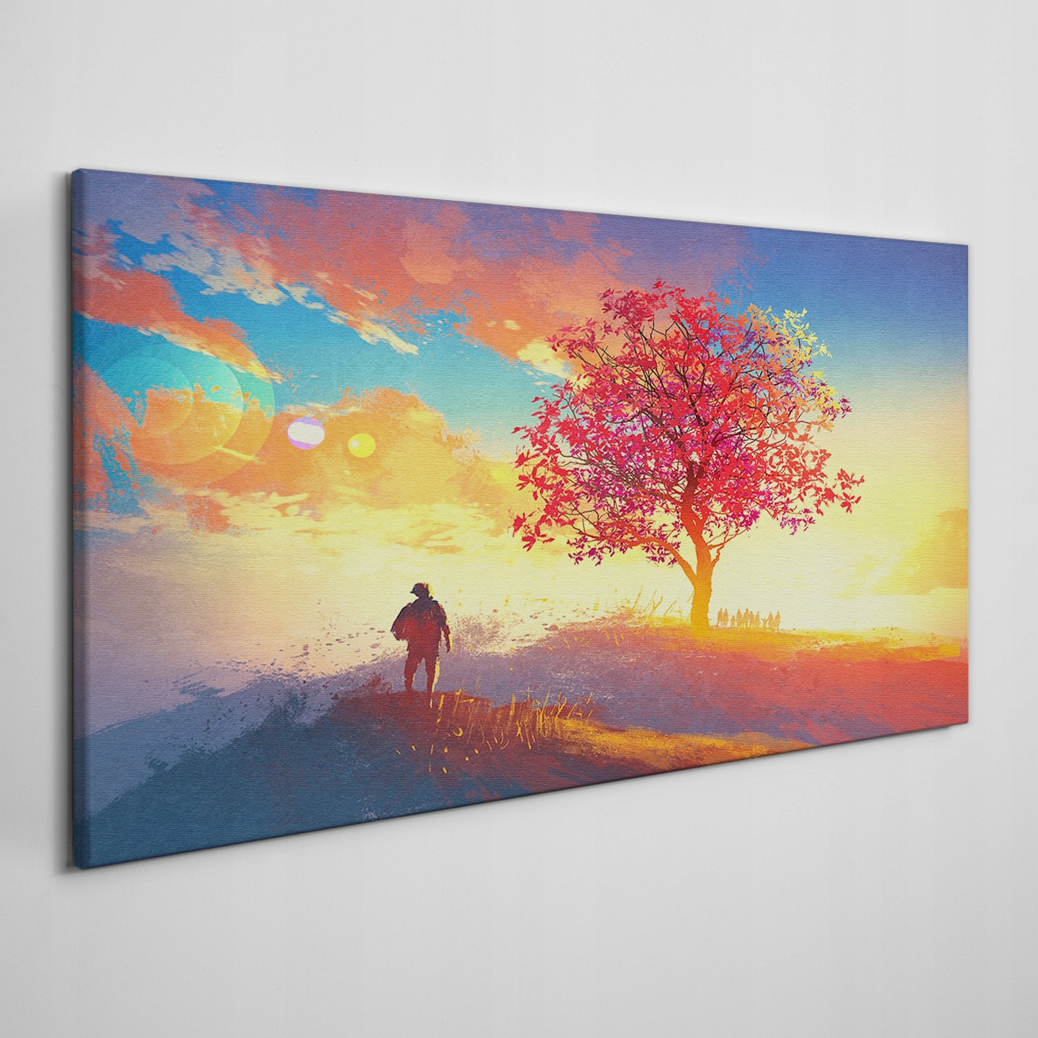 

Obraz płótno Wzgórze drzewo zachód słońca 120x60