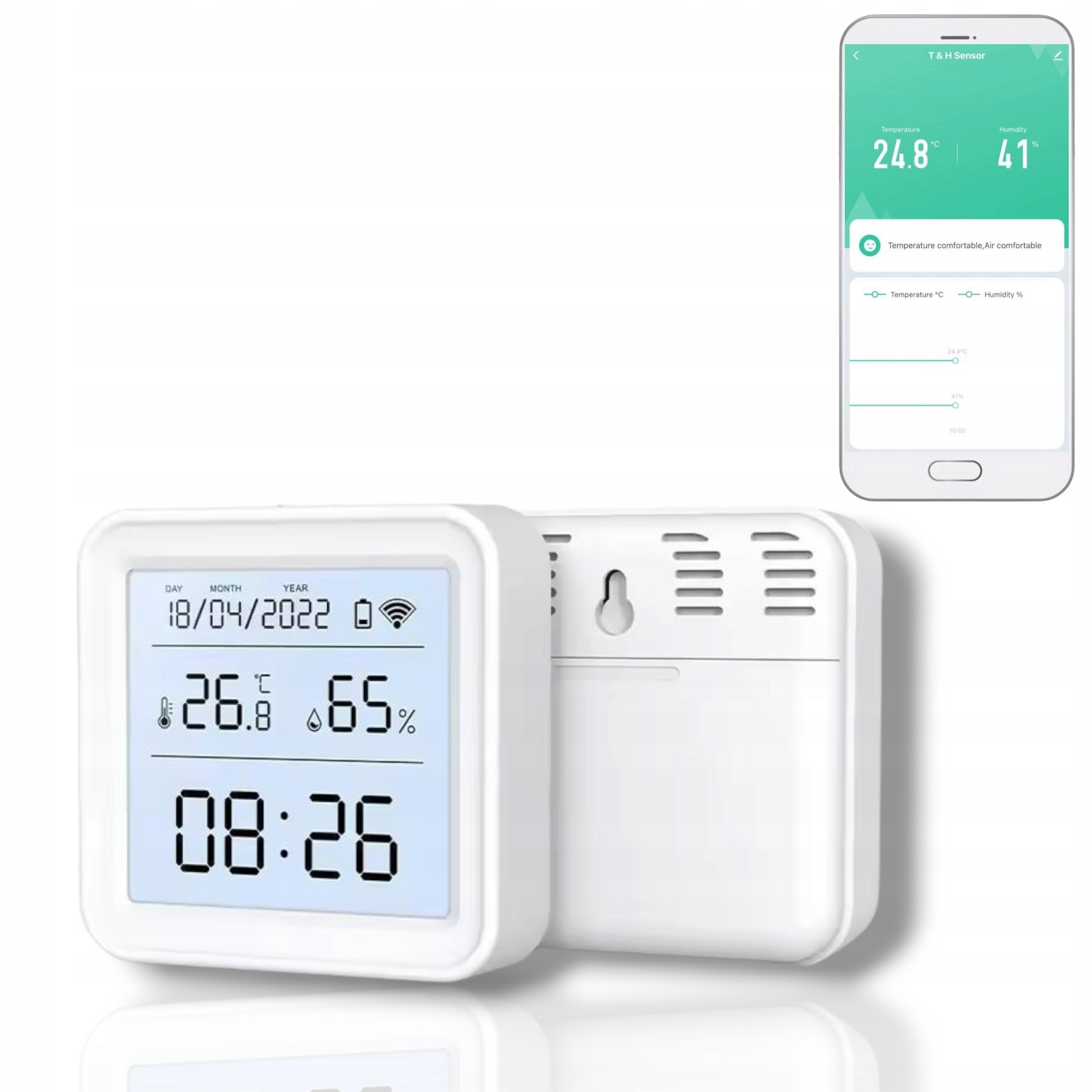 TUYA WIFI CZUJNIK TEMPERATURY I WILGOTNOŚCI LCD SMART HIGOMETR