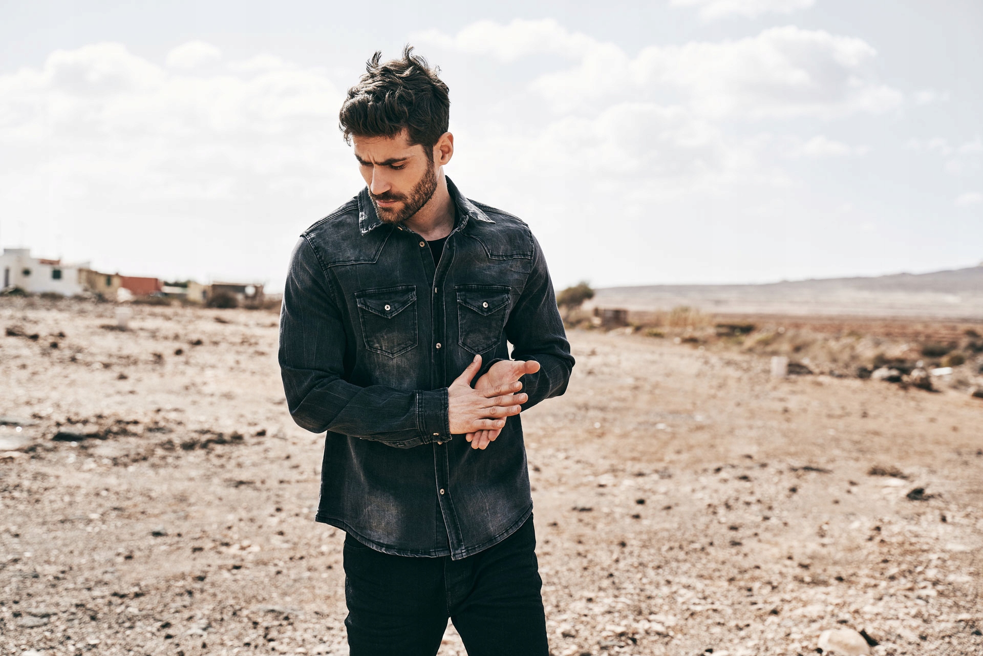 Koszula BRANDIT Riley Denim Shirt black L Model Riley Denim Shirt