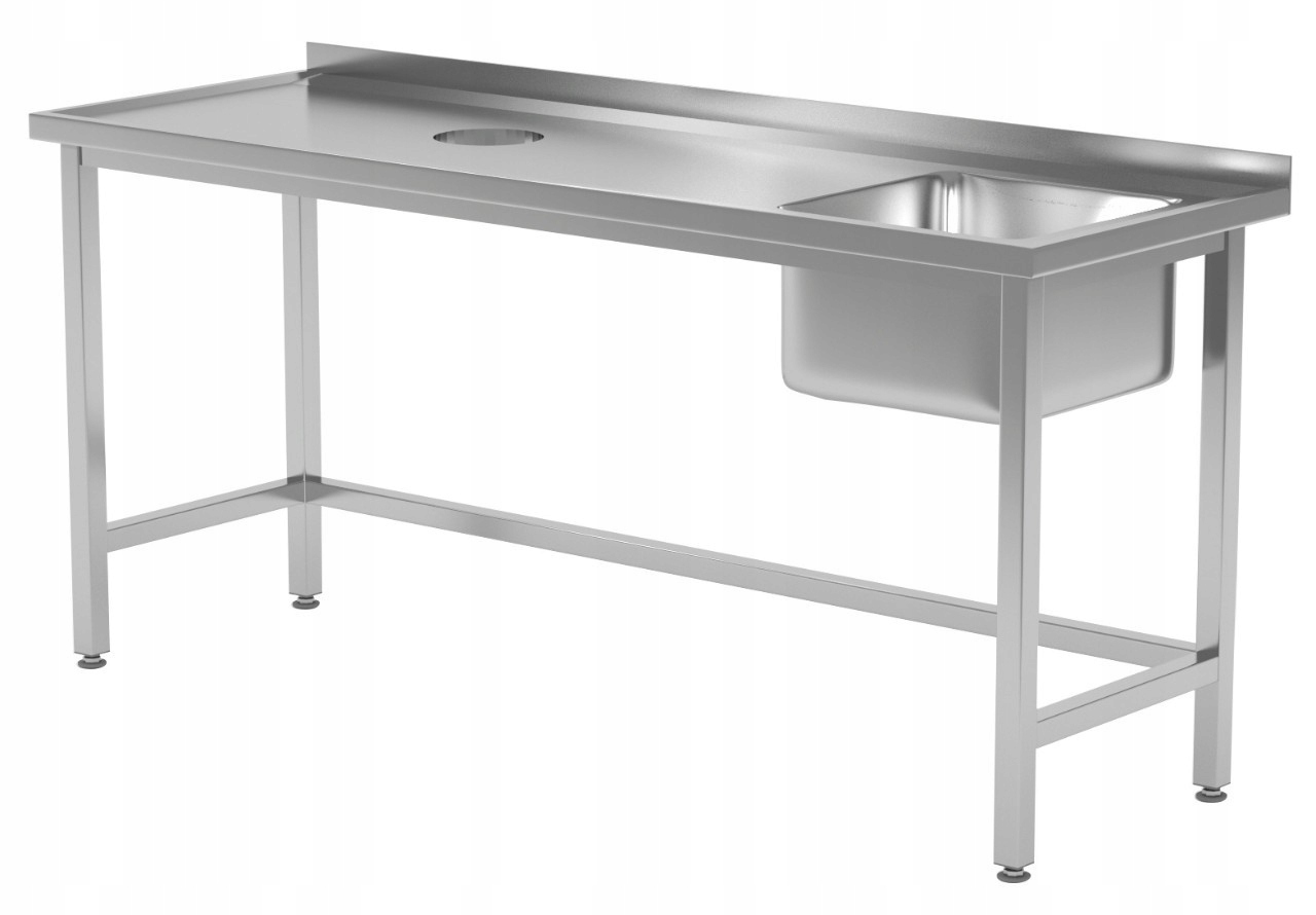 STÓŁ GASTRONOMICZNY ZLEW + OTWÓR 190x70