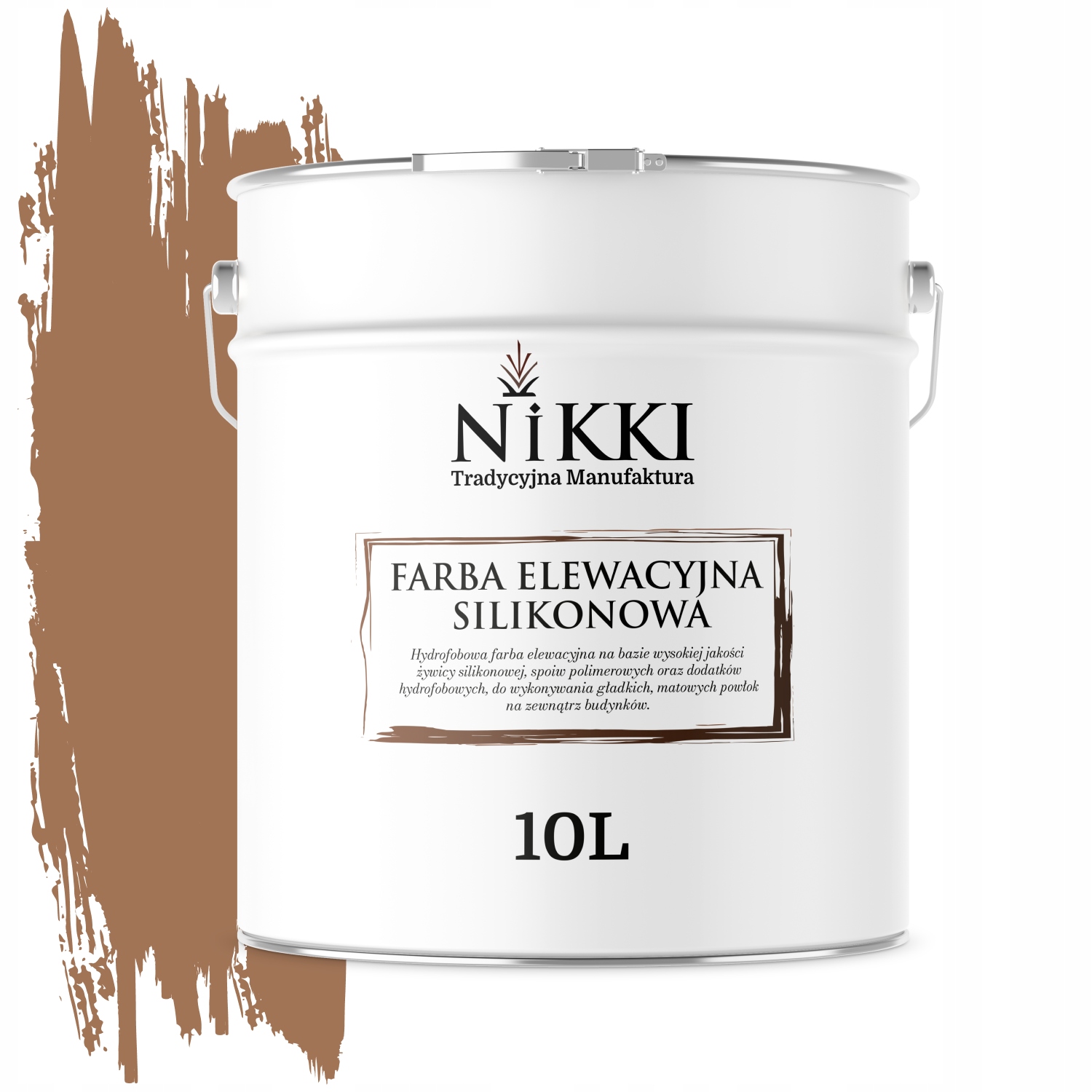 Vonkajšia Fasádna Silikónová Fasádna Farba 10 L Hnedá Teplá F576 Uv