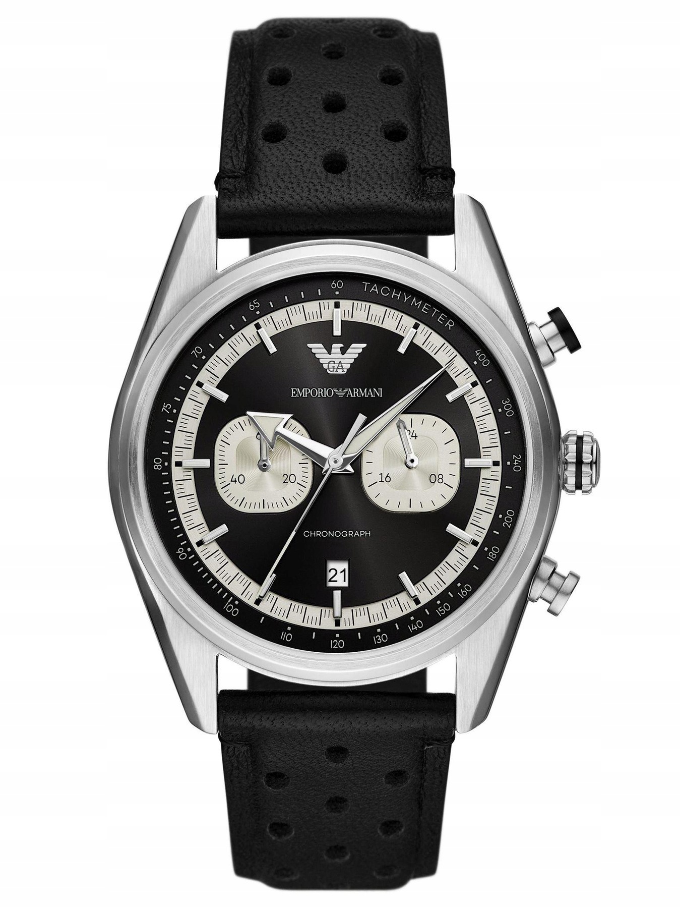 Pánské Hodinky Emporio Armani AR11635 Černý Kožený Řemínek 50 M Pro Kluka