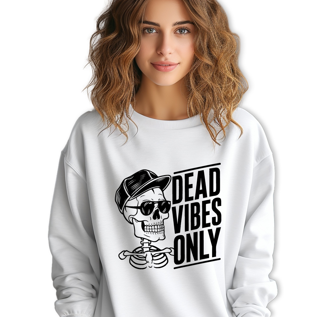 Mikina Bílá Dresová Dead Vibes Only Pozitivní trendy Stylové vzory Vel M