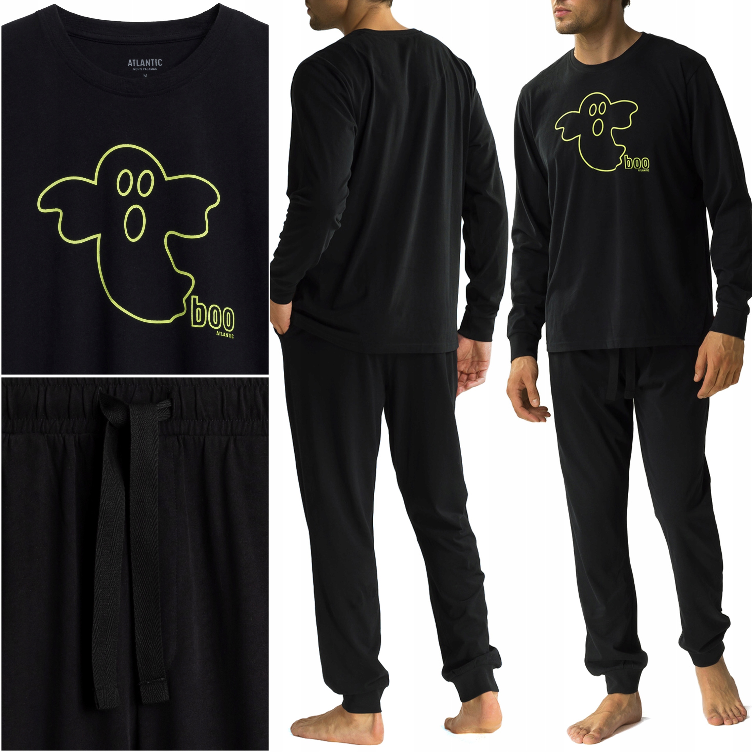 Pánské Pyžamo Atlantic NMP-378 volný bavlněný Svěcený Potisk XXL