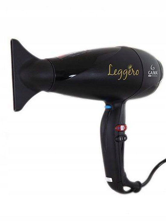 Čierna výkonná sušička vlasov Ga.ma. Leggro Black s ionizáciou