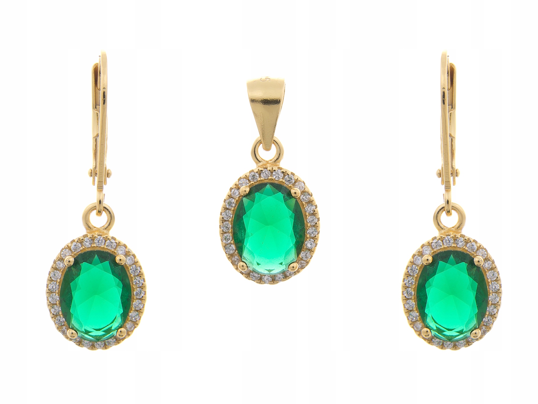 Krásný Stříbrný Komplet Markýza Kol+vis Zlacený