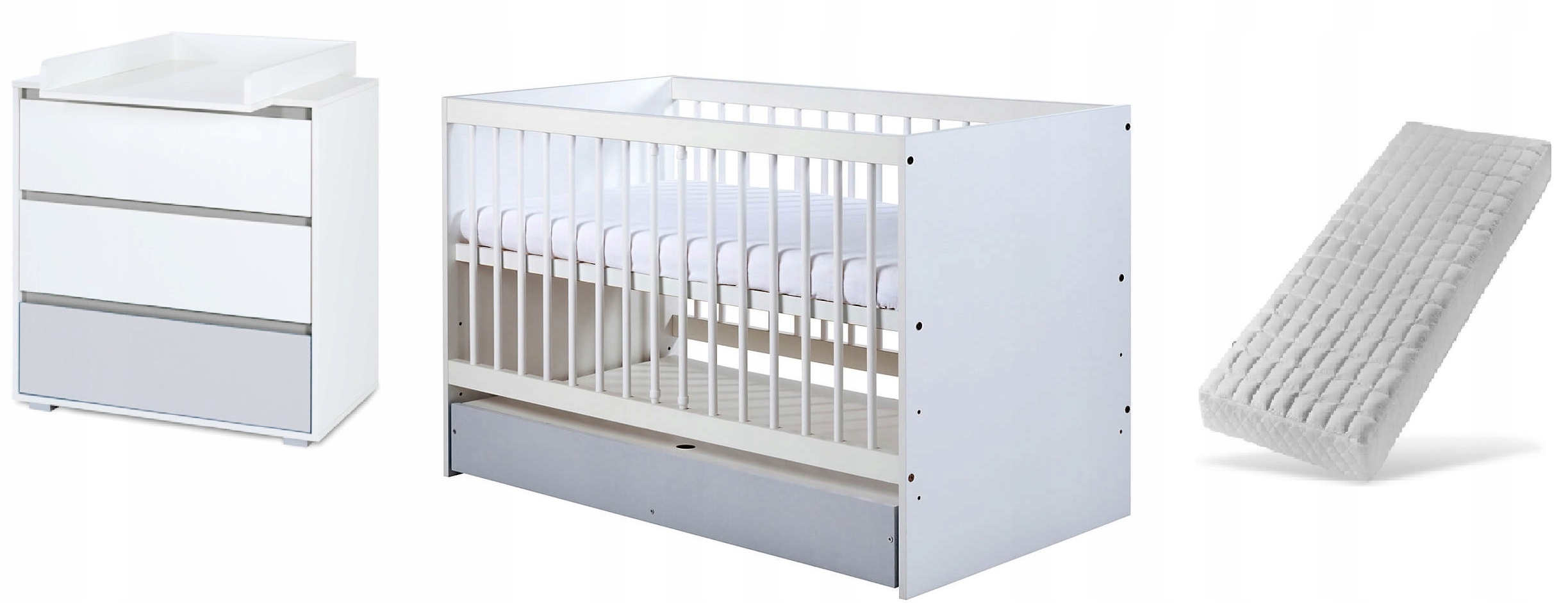 ZESTAW KLUPŚ DALIA Komoda Łóżeczko 120 materac