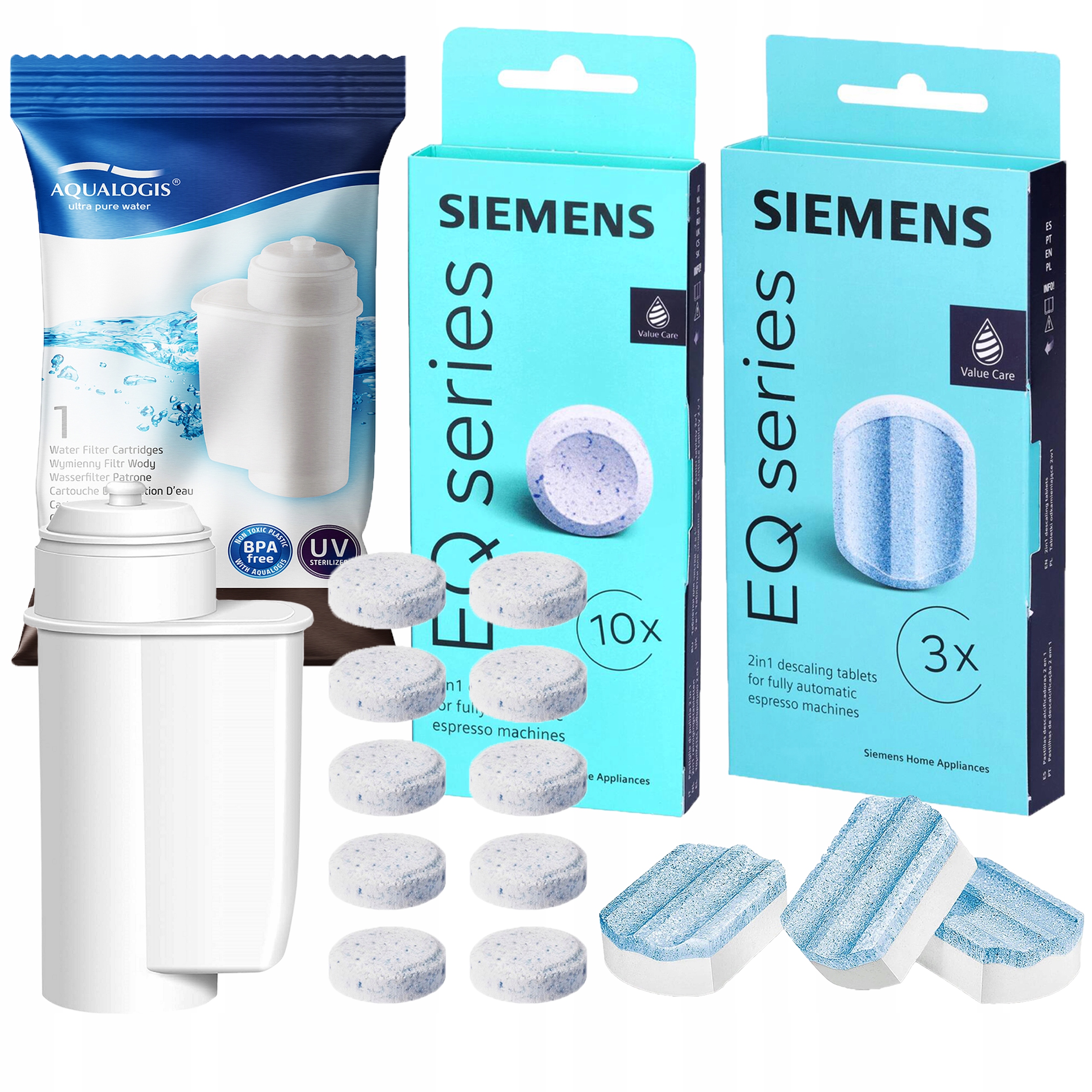Levně Sada Siemens Tablety TZ80001 Odvápňovač TZ80002 Filtr do kávovaru