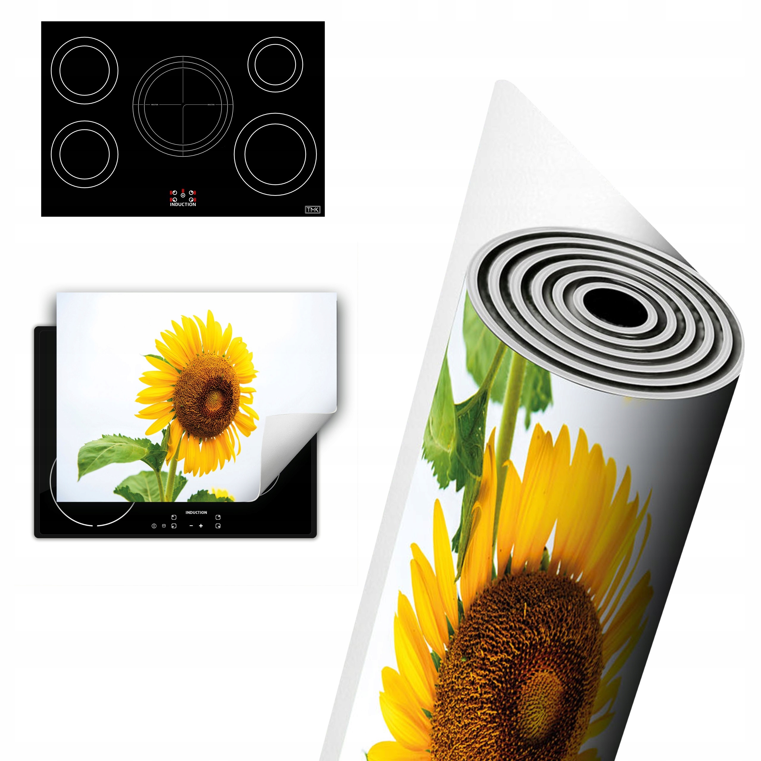 Vinylová Ochrana Na Indukci Pracovní Deska 80x52 Slunečnice