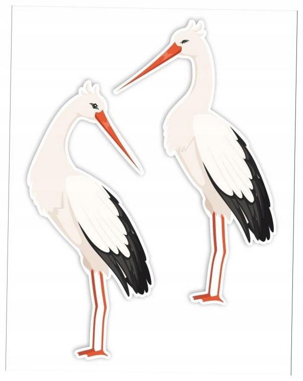 Dekoracje okienne dwustronne: Bociany 01
