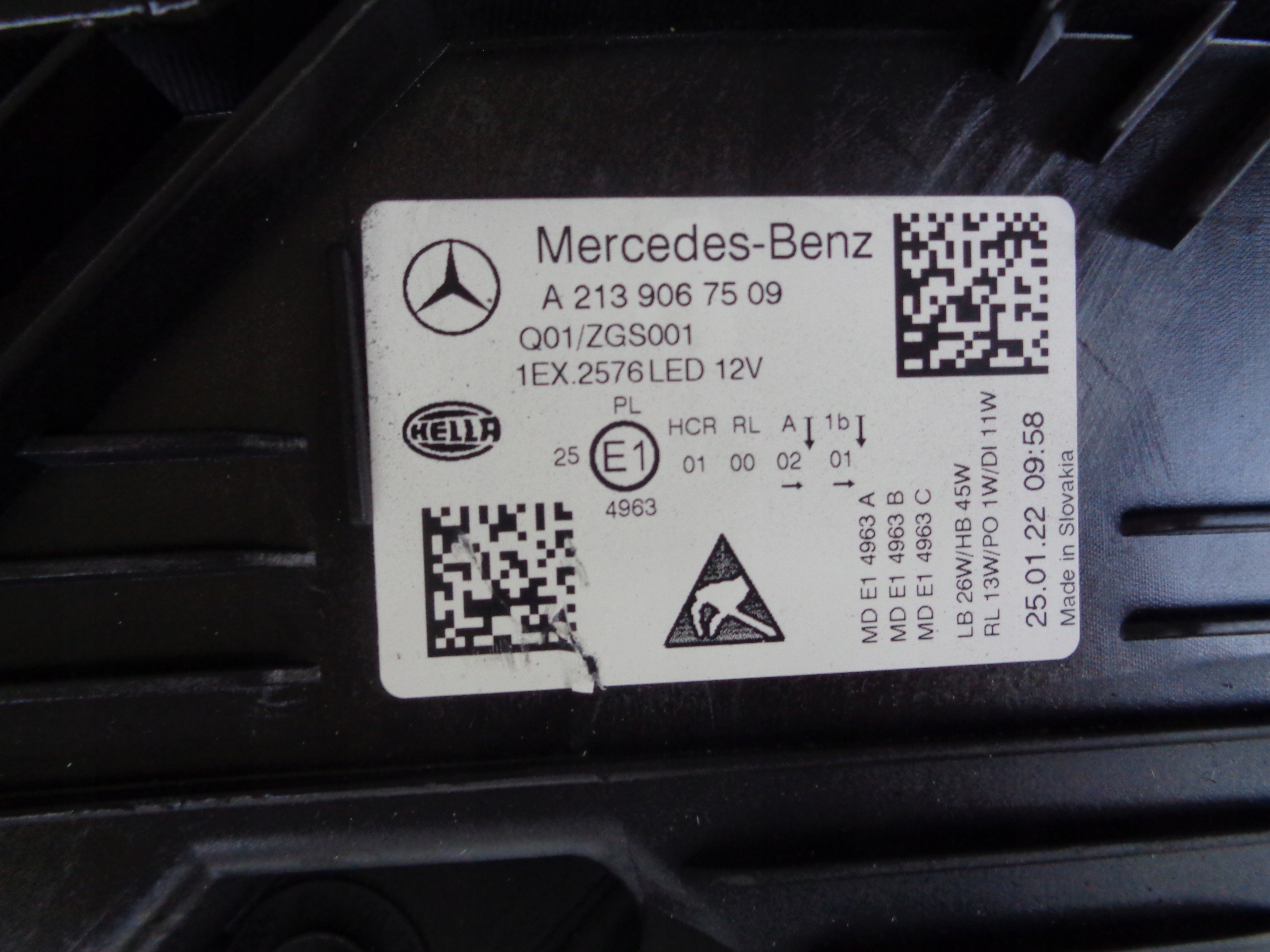 light left MERCEDES E-KLASA W213 LIFT FULL LED