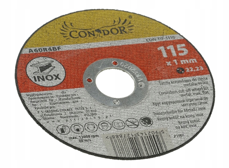 

Tarcza Korundowa Do Cięcia Metalu 115 x 1 mm Inox