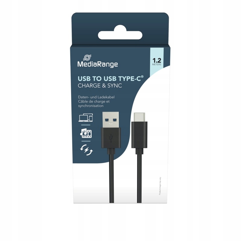 Kabel Usb-c Mediarange Usb 3 0 1,2m czarny
