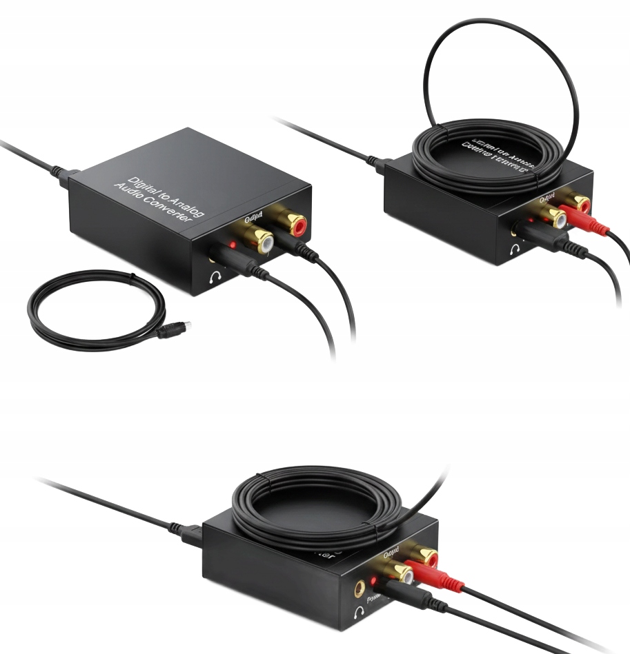 Kabel Optyczny Cyfrowo-analogowy Przejściówka 2RCA Na 3.5MM Jack Konwerter
