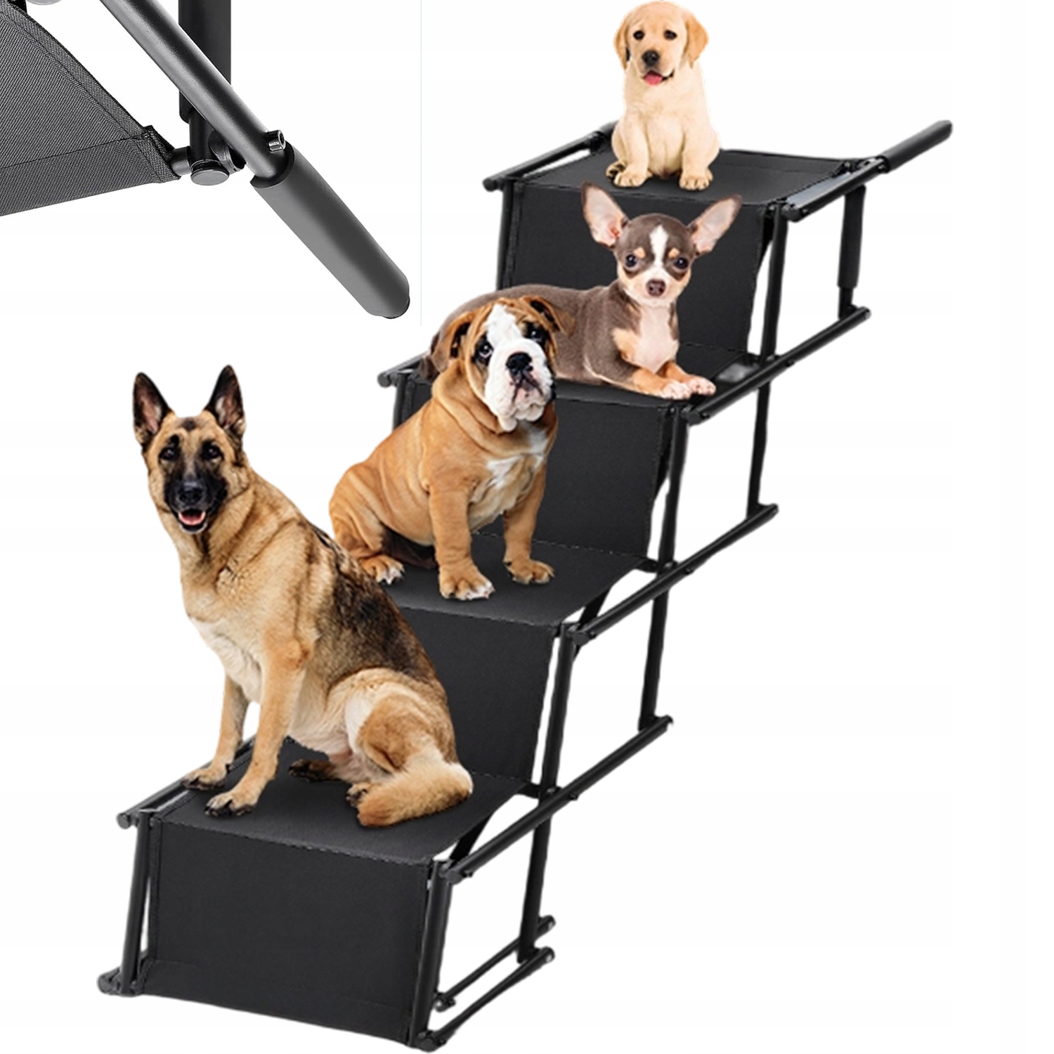 Levně Schody pro velkého psa do 80 kg schody mírné stupně 76 cm pro vozidla