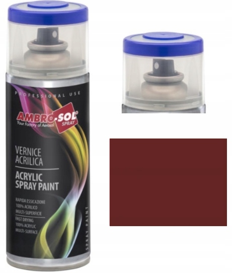 Spray czerwony połysk lakier akrylowy czerwony tlenkowy RAL3009