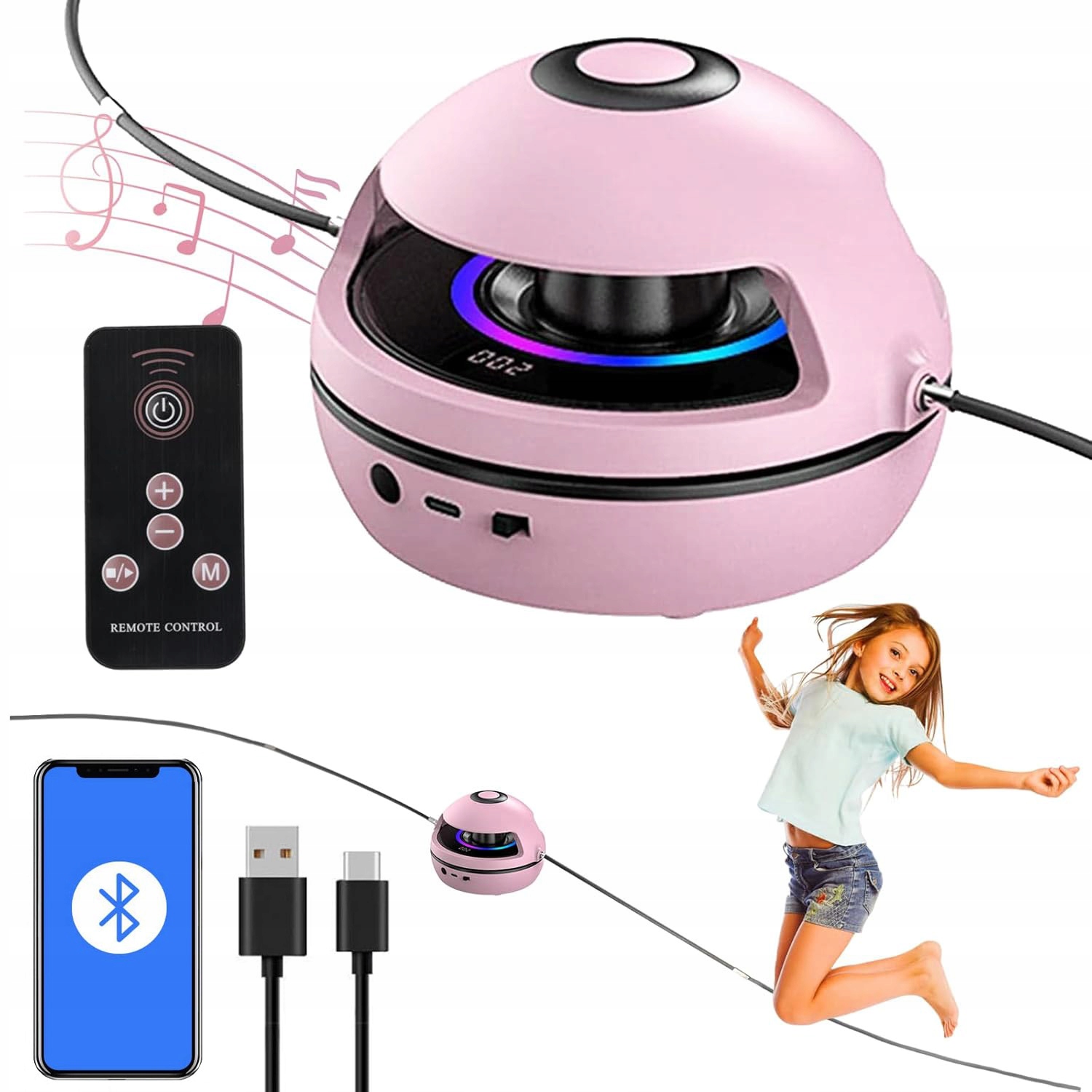Muzyczna Skakanka Inteligentna Skakanka Z Głośnikiem Bluetooth W Domu
