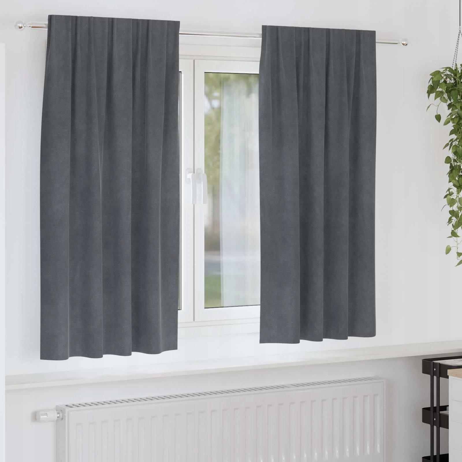 vidaXL Zatemňovací závěsy 2 pcs Světle šedá 140 x 175 cm samet