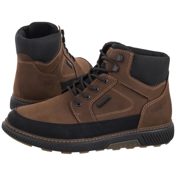 Dámské Kožené Boty Kotníkové Boty Rieker Hnědé B3331-22 Brown