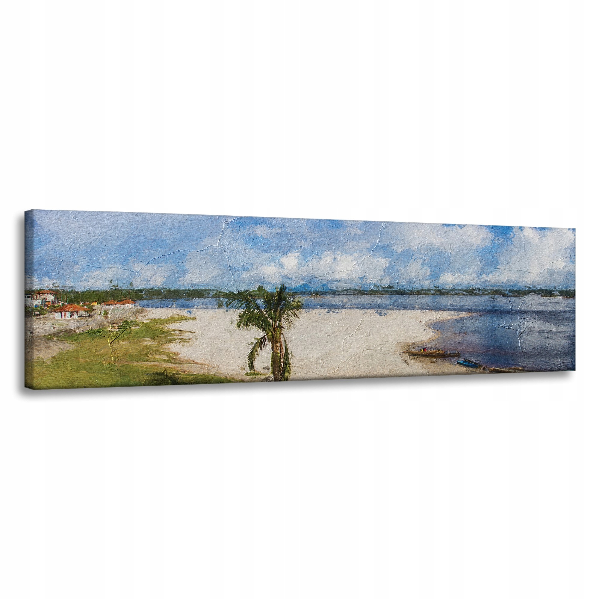 Obraz na plátně Pláž Voda Palma Slunce Jezero 120x40 cm