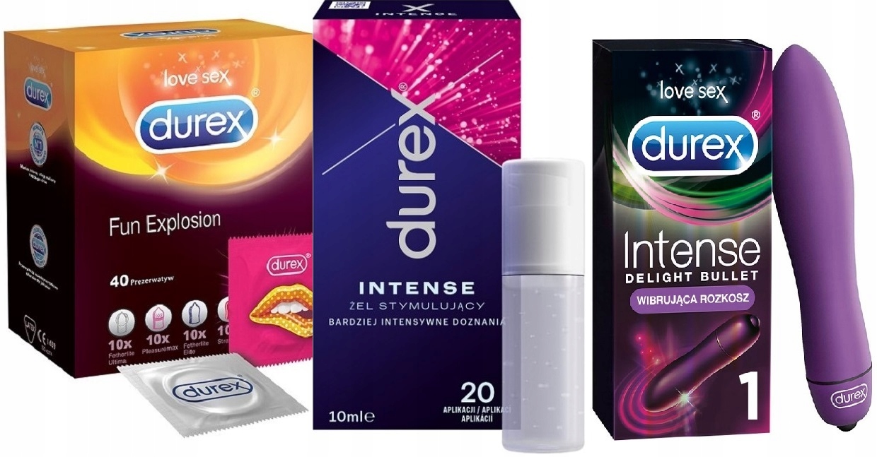 

Durex Fun Explosion +Żel Intense +Delight Bullet