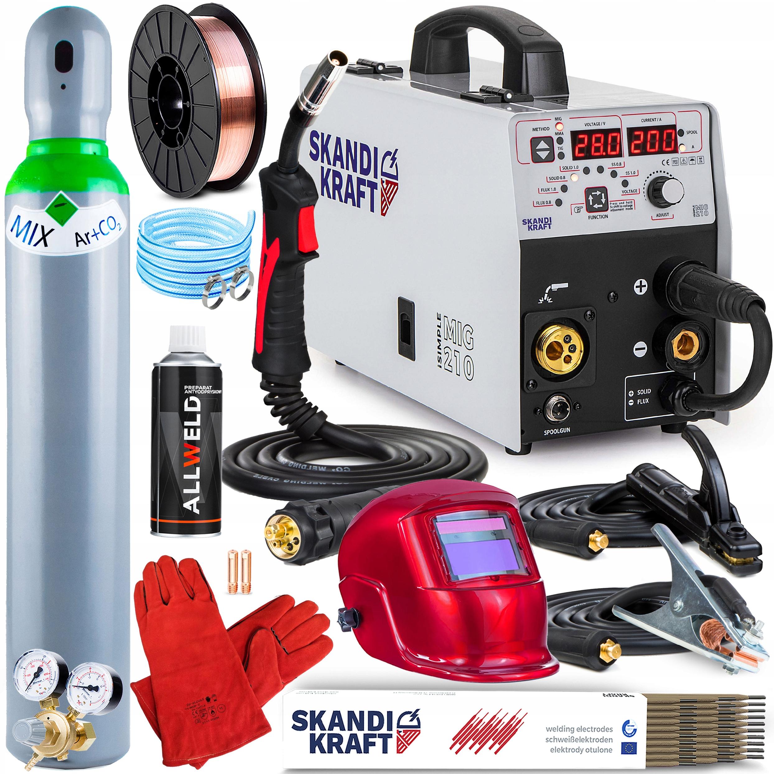 Poloautomatický Svařovací Stroj Skandi Kraft Mig 210 Mma Tig 230V 200A Synergie Igbt