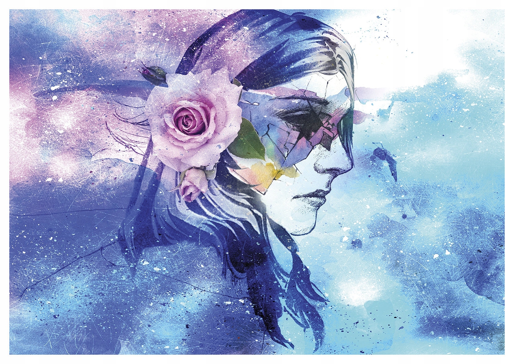 Fototapeta Růže Profil Abstrakce Minimalismus Art déco Vinyl 254x184 lepidlo