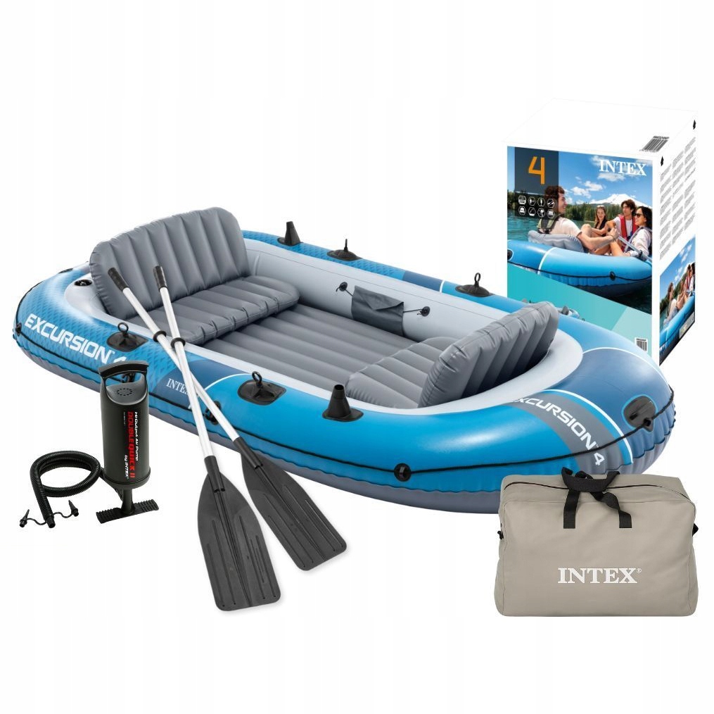 Nafukovací Ponton 4 Osobní Excursion 4 Pompka 2 Pádla Taška Intex 66324