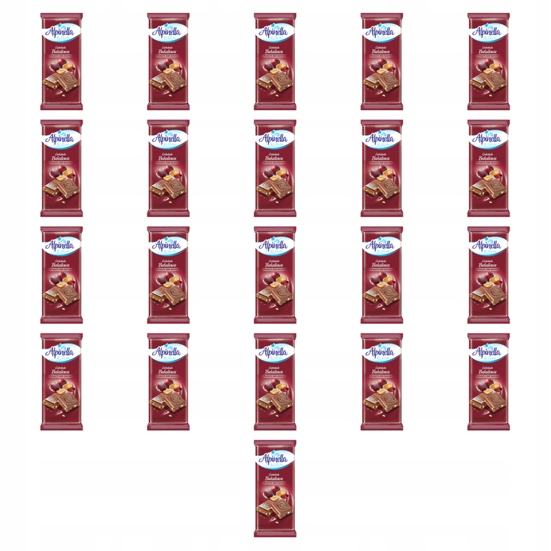 Čokoláda Mléčná Alpinella Bakaliová s rozinkami a oříšky 90 g X21