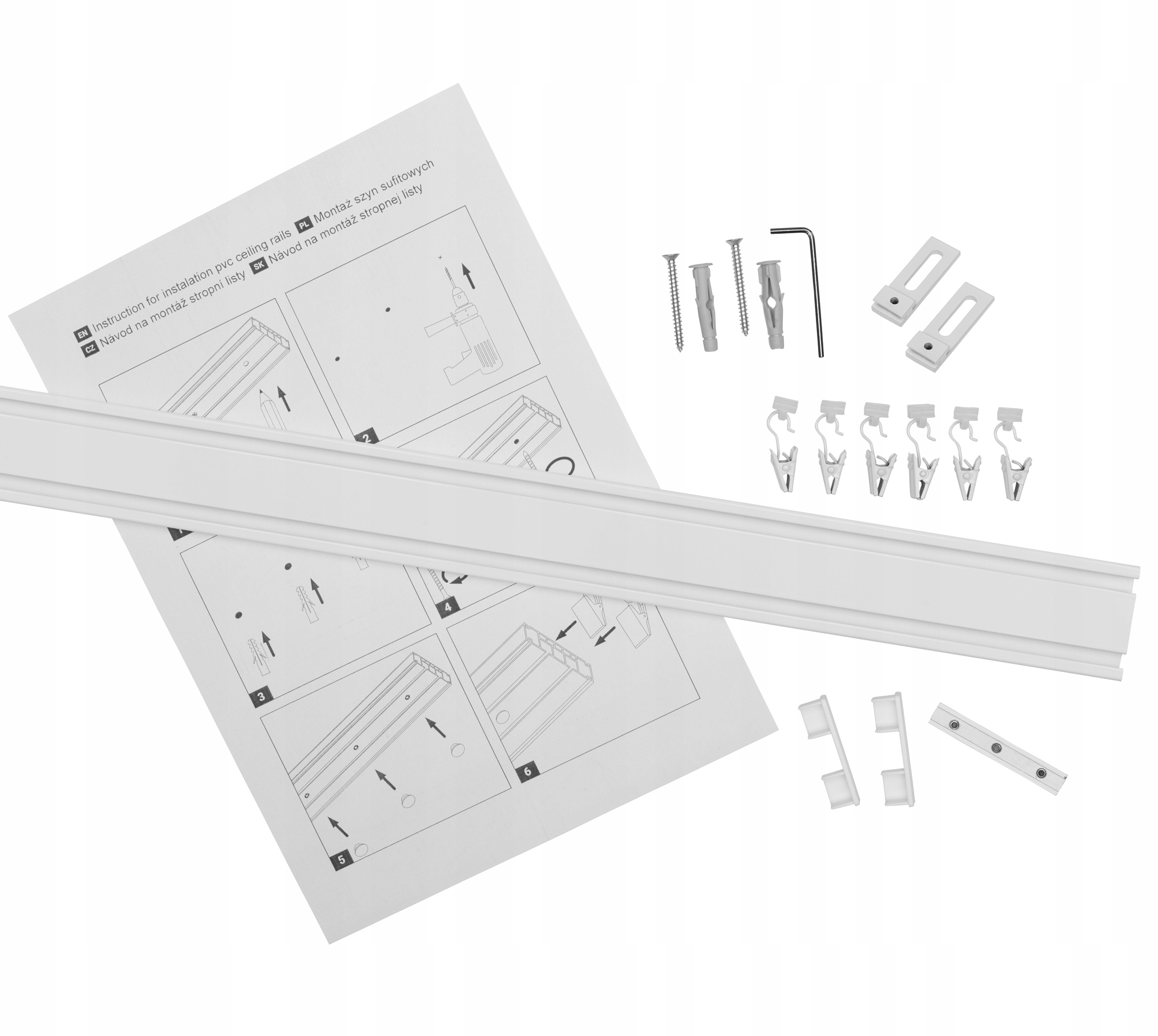 SZYNA SUFITOWA ALUMINIOWA SLIM PODWÓJNA KARNISZ SUFITOWY ALU 250 CM II TORY Marka RENA