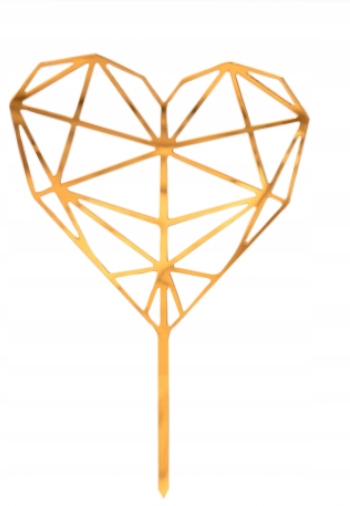 

Topper na Tort Serce Złote Toper ślub Wesele