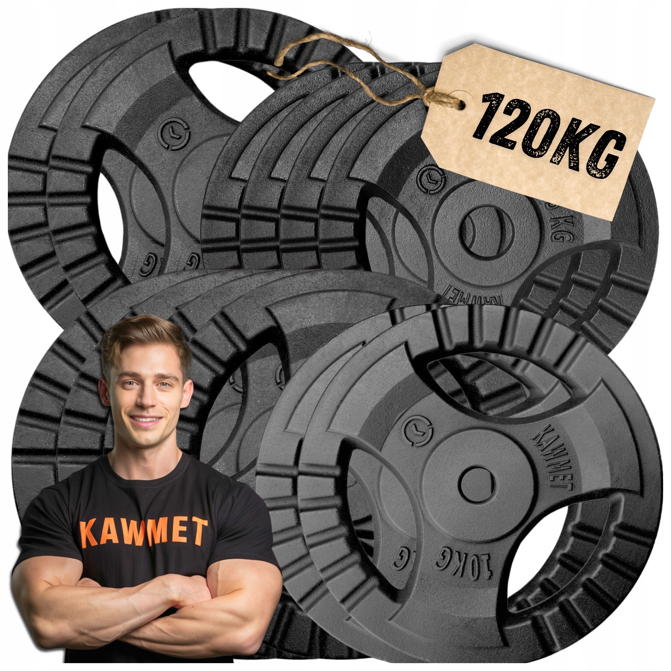 Zestaw 120 kg obciążenia żeliwne talerz kierownica siłownia fitness 28,5 mm