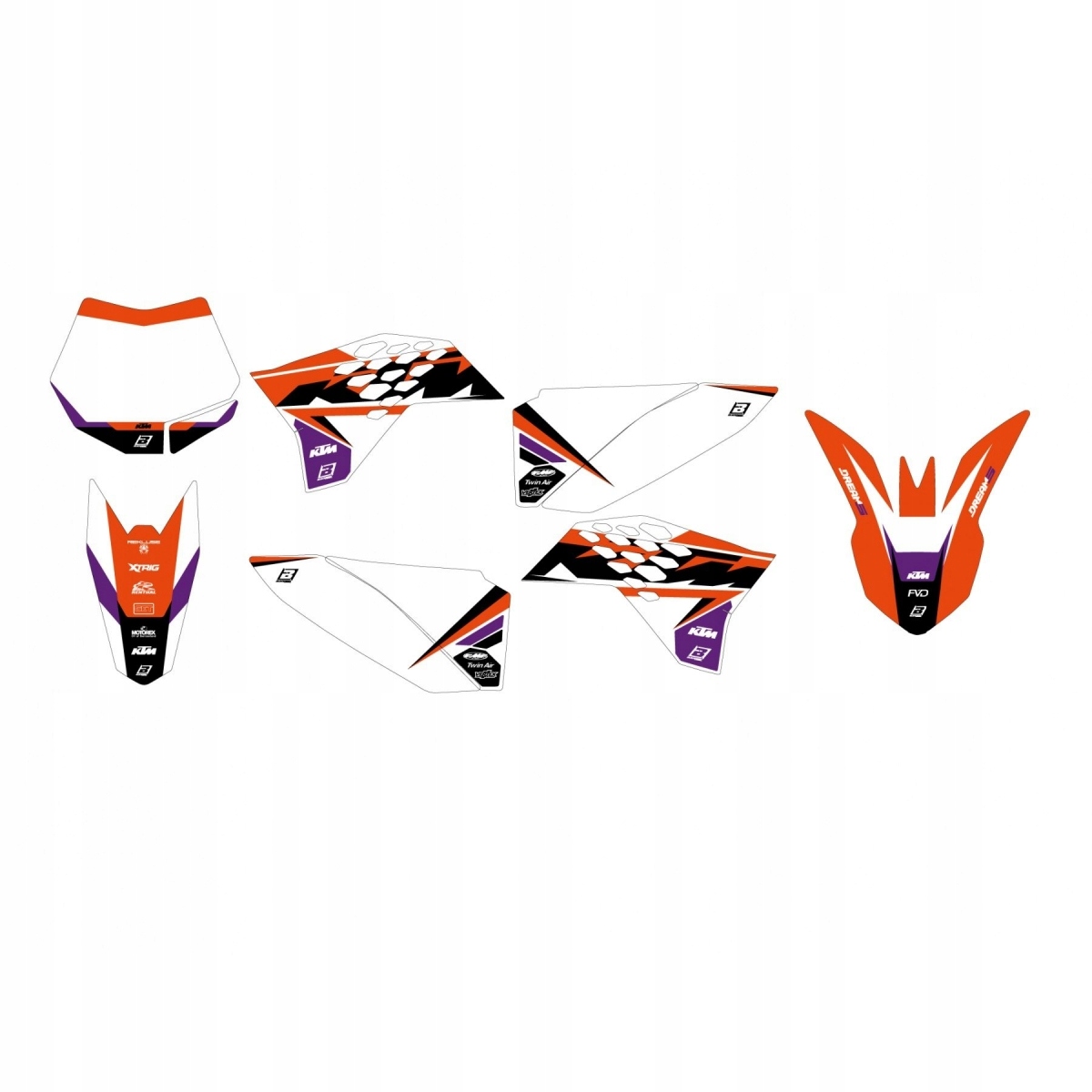 Sada Nálepiek (oklein) Ktm Sx 50 09-15 Dream 5 Farba Oranžová Čierna